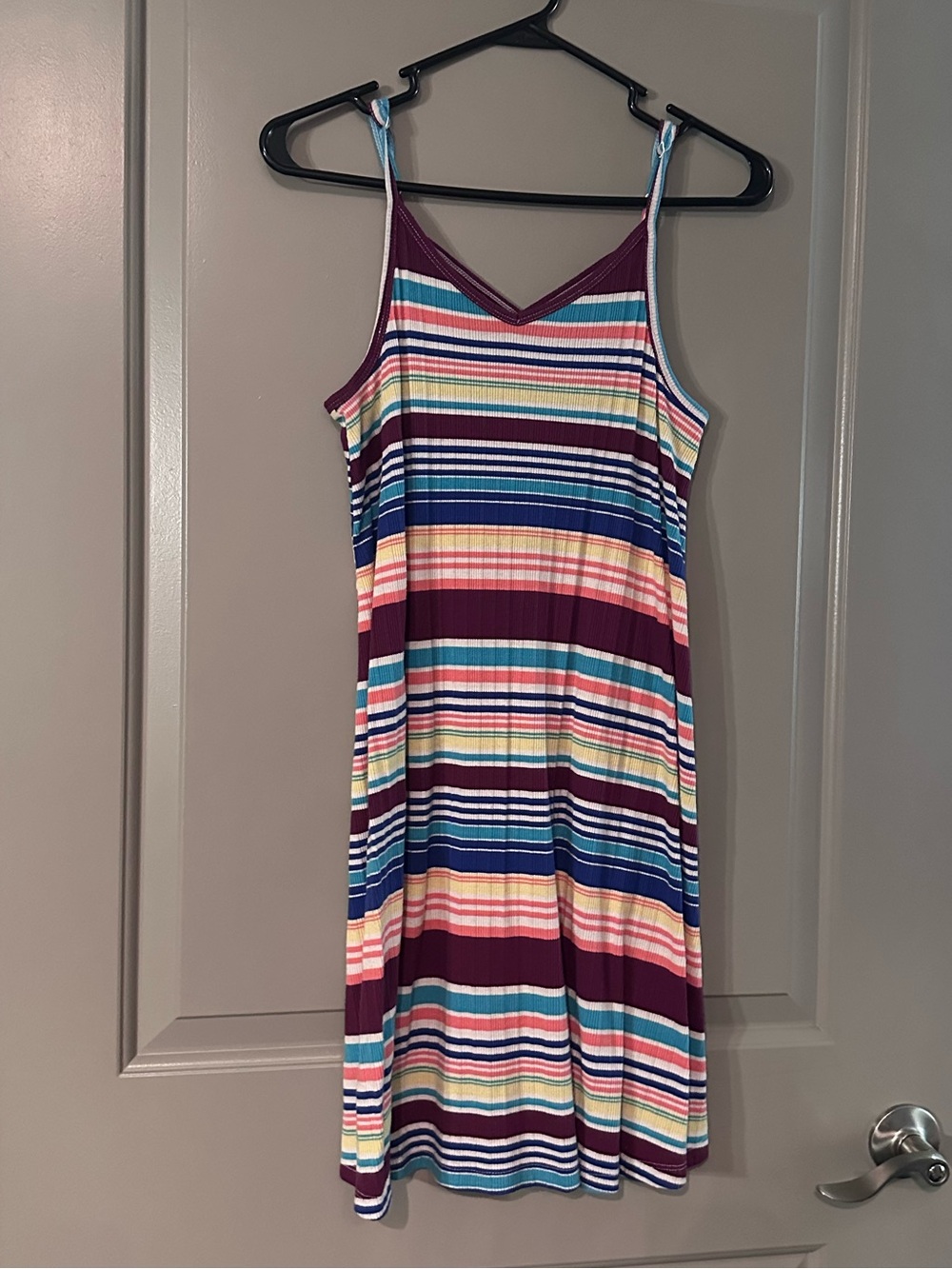 Mossimo Supply Co. Striped Tank Dress in Blue, Teal & Maroon